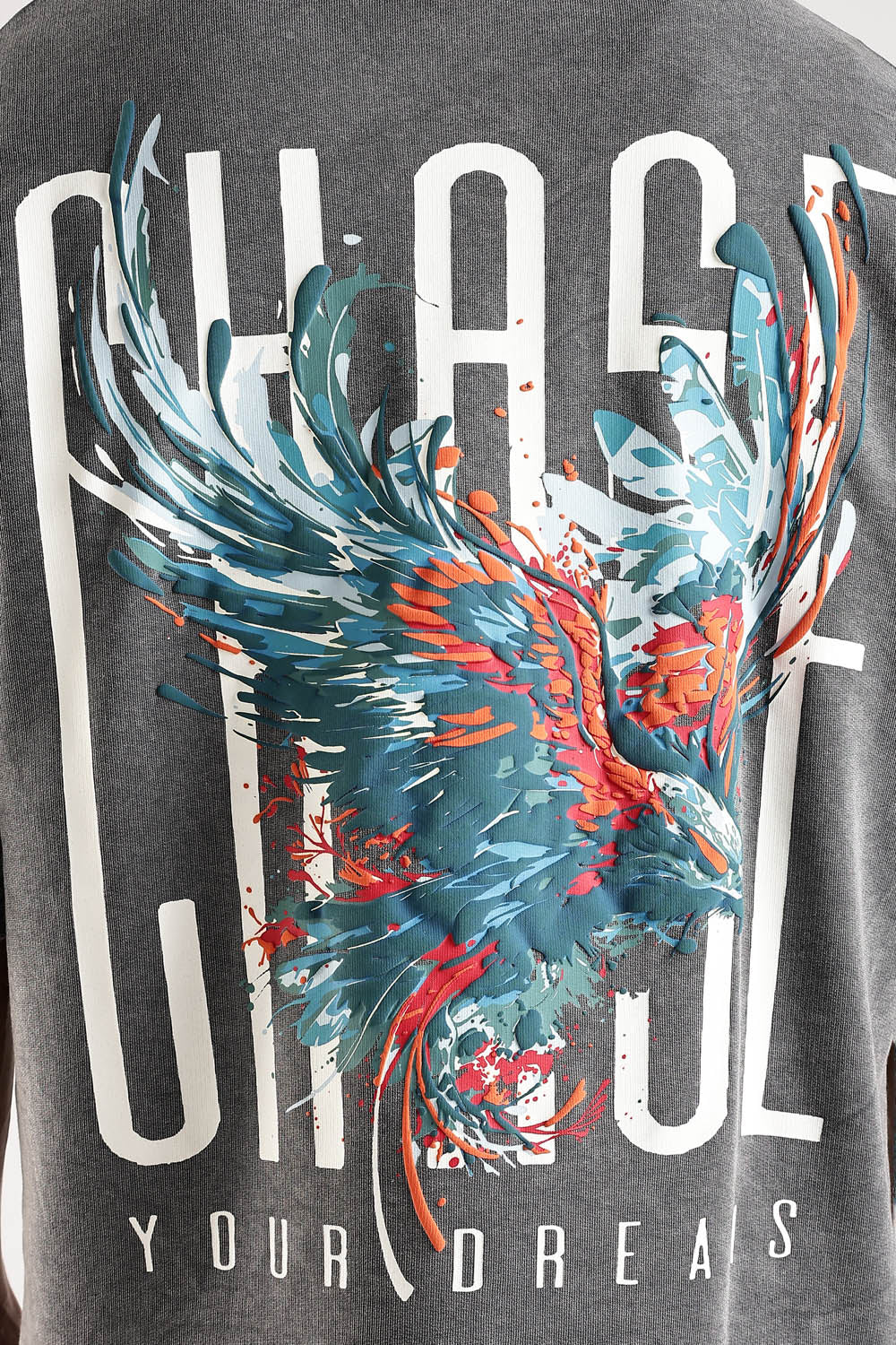 Chase Grey Distressed Heavy Weight Oversized Fit T-Shirt - Image 13
