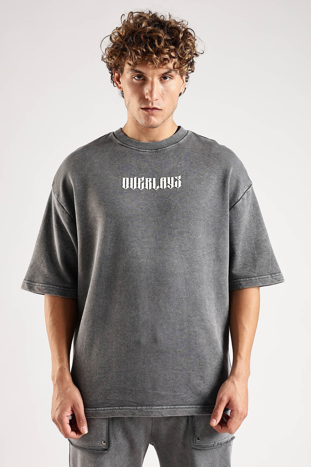 Chase Grey Distressed Heavy Weight Oversized Fit T-Shirt - Image 14