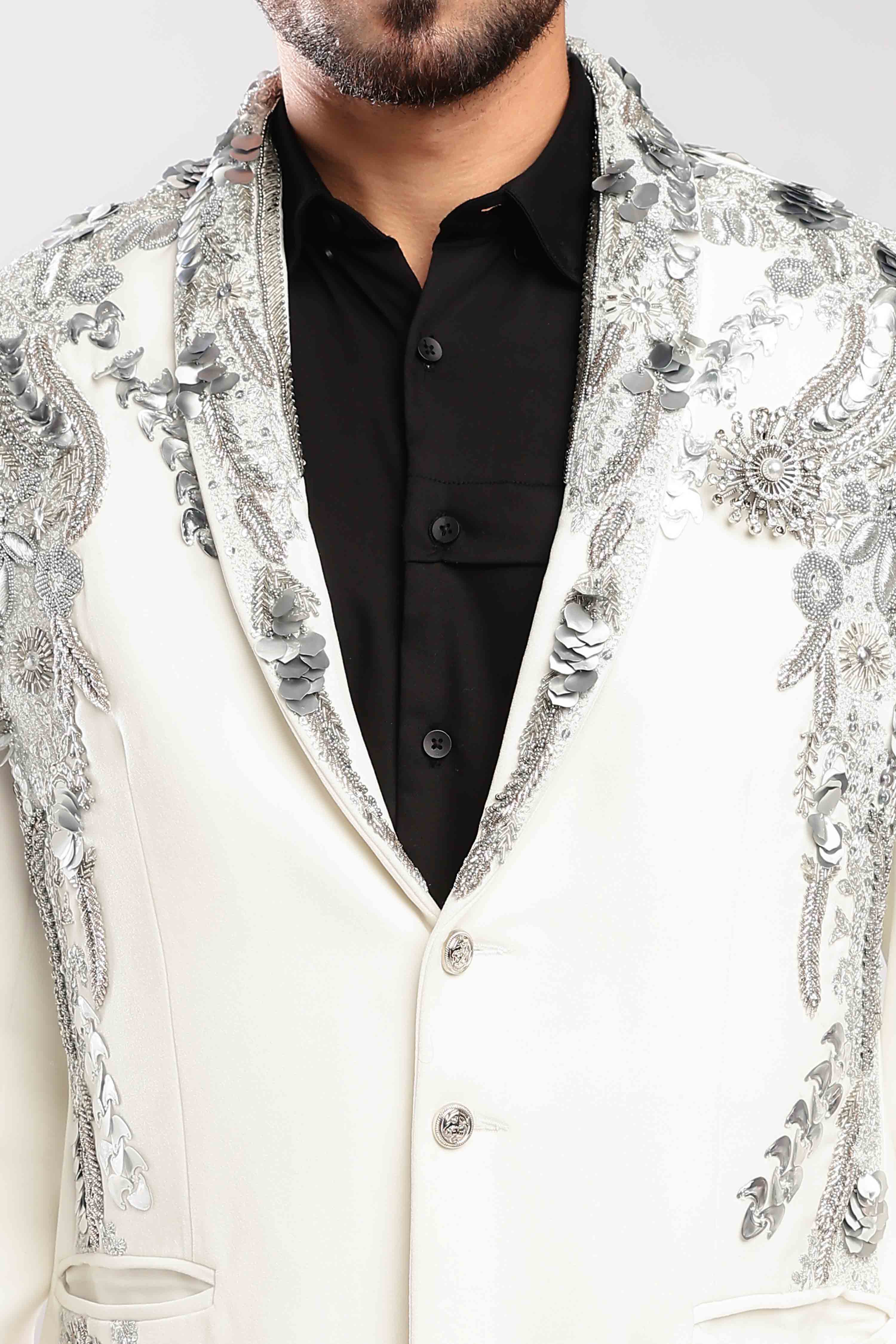 Gilded Inlay Zardozi Suit - Image 4