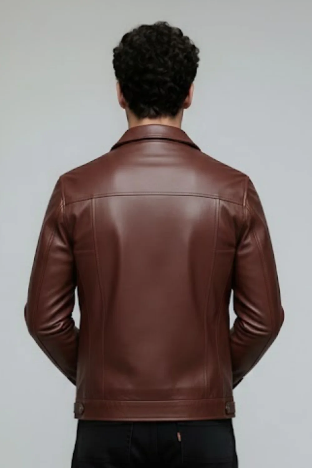 TAN MILER FAUX LEATHER JACKET - Image 6